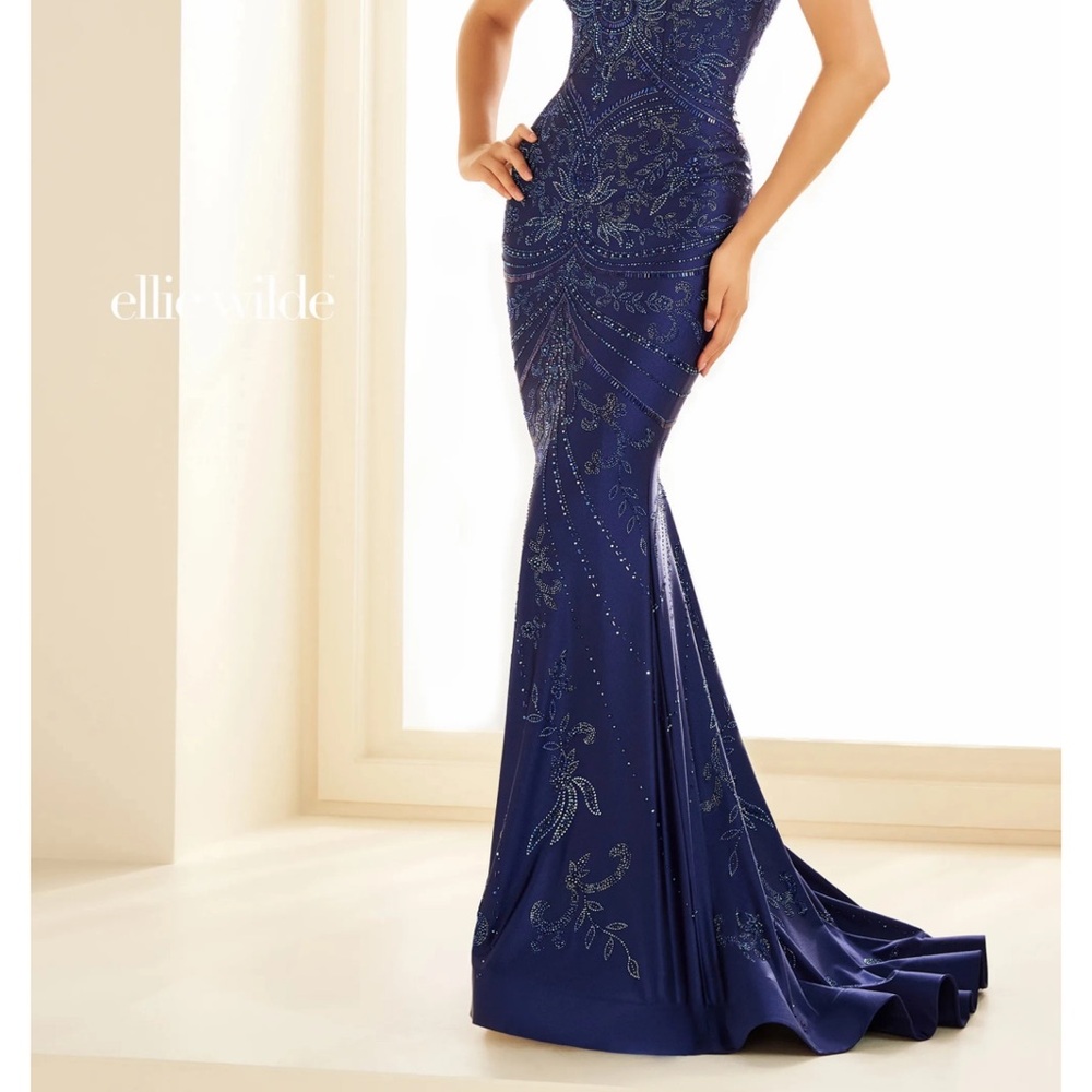 CC Boutique Blue Sweetheart Sheath Gown